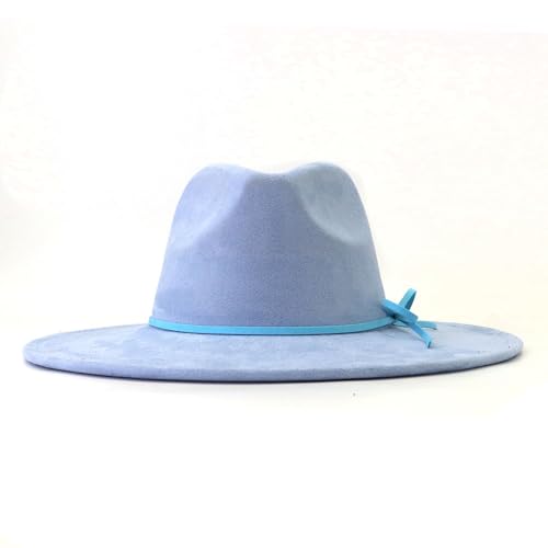 Image of Fedora Hats for Women Man with Big Wide Brim Classic Suede Panama Hat Western Outdoor hat