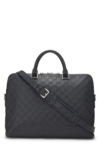 Pre-Loved Navy Damier Infini Porte Documents Voyage, Navy4