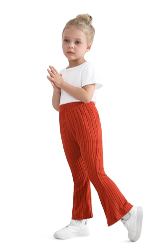 Image of Toddler Baby Girls Fall Bell Bottoms Pants Ruffle Flare Pants Soft Fleece Trousers for Children's
