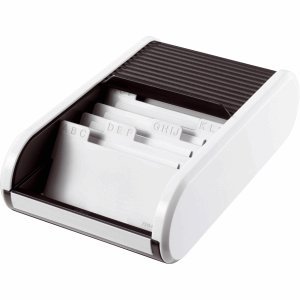 Preisvergleich Produktbild Helit Visitenkartenbox Serie Linear weiß / schwarz