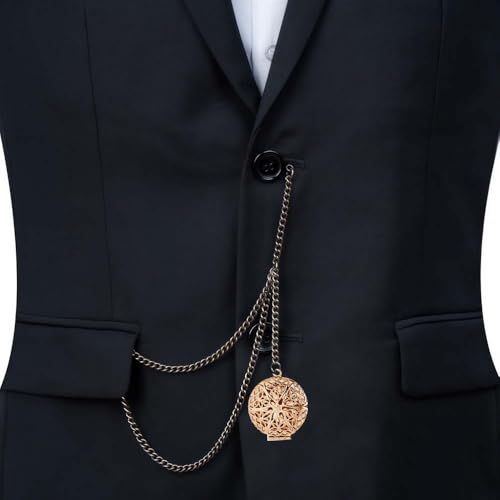 Chaîne de montre de poche Albert avec médaillon grille bronze
