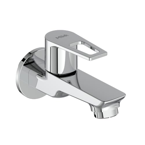 Image of Mila Floro Long Body Bib Tap with Wall Flange | Brass Body & Ceramic Disc | Chrome-Nickel Coating | Smooth Flow Aerator | inch BSP | Leak-Proof | Hard Water Resistant | Cold Water Use
