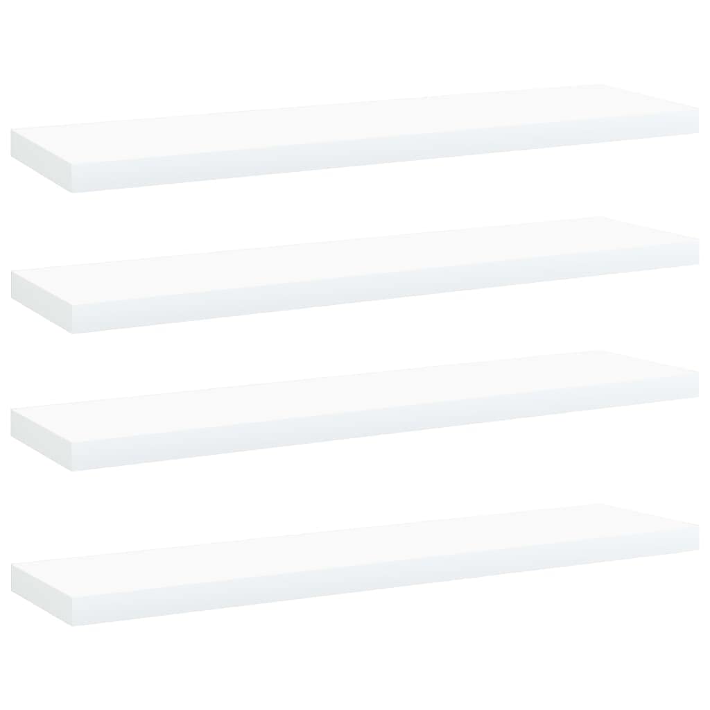 vidaXL 4x Wall Shelf Boards Shelf Panels Extra Shelf Bookrack Plates Wall Shelf Panels Furniture Library Study Room White Engineered Wood โ image 1