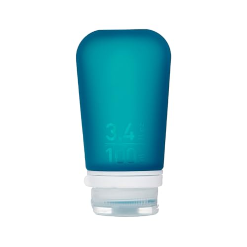 Image of humangear GoToob+ (Large) | Refillable Silicone Travel Bottle | Locking Lid | Food-Safe Material | Teal, Large (3.4 fl.oz.; 100ml)