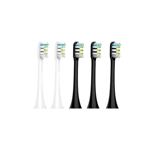 Compatible for Xiaomi SOOCAS Brush Head X3 X5 X3U X1 V1 V2 SOOCARE Replacement Head Bristle Sonic Electric Nozzles with Anti-dust Cap Clean(2 White 3 Black)