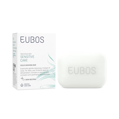 PASTILLA SIN JABÓN DE EUBOS CUIDADO SENSIBLE: en lugar de jabón | Para pieles sensibles | Vegana | Sin microplásticos ni dióxido de titanio | 125g