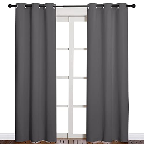 NICETOWN Noise Reducing Blackout Curtains 84" Long for Bedroom, Grey, 42" Wide, 2 Panels, Thermal Insulated Room Darkening Drapes for Home Family Decorations - Image 3