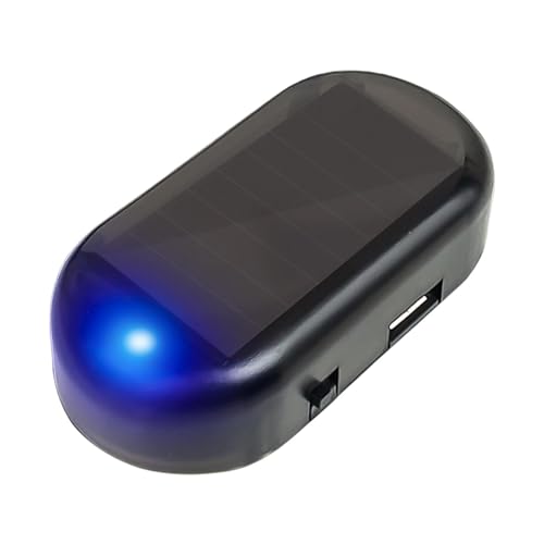 ALWIDA Luz de seguridad falsa para coche, 2 luces LED de alarma de coche falsa de energía solar, advertencia simulada, antirrobo, luz de seguridad intermitente, lámpara de de alarma de coche