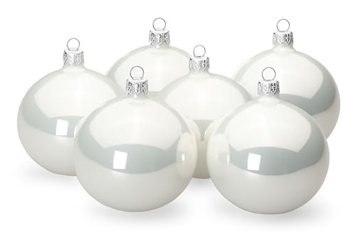 Sikora Essentials Klassische Christbaumkugeln aus Glas - Hochglanz - 6...