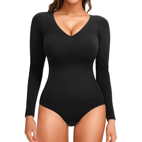 Eleady Seamless Shapewear Bodysuit for Women Tummy Control Sleeveless Sculpting Body Shaper V-Neck Ribbed Tank Top - XX-Large Cover