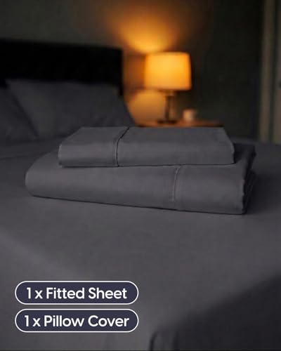 Image of Sleepy Town Twin XL Size Bed Sheets - 2 Piece - NO FLAT SHEET INCLUDED - Twin XL Sheet Set - Soft, Comfy & Cooling - Easy Care - Wrinkle & Fade Free - Brushed Microfiber Deep Pocket Sheets (Dark Grey)