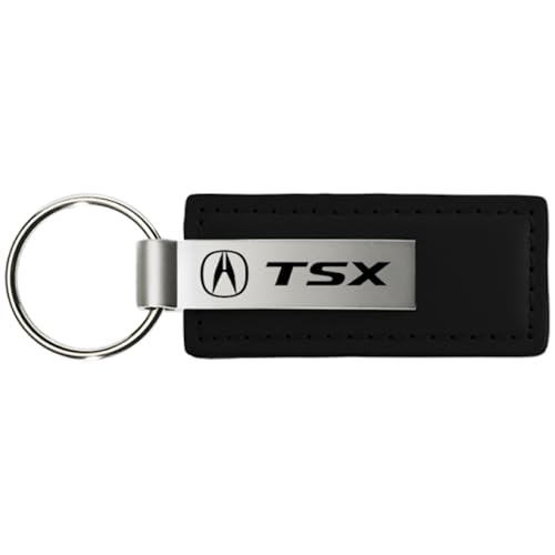 AU-TOMOTIVE GOLD, INC. Officially Licensed Black Leather Key Fob for Acura TSX