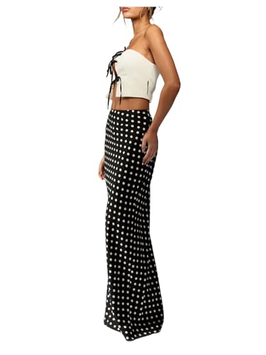 SOLY HUX Women's Polka Dots Maxi Skirts Fishtail Bodycon Long Skirts Elegant Going Out Outfits4