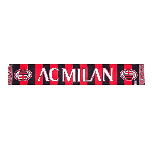 AC Milan Bufanda Jacquard, producto oficial, rojo/negro