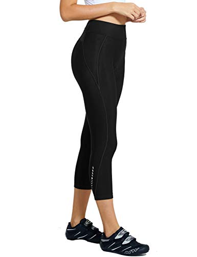image for BALEAF Women's 3D Padded Cycling Bike Capris Breathable 3/4 Pants Tigh