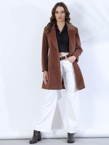 Image of PLAGG Women's Notched Lapel Long Overcoat