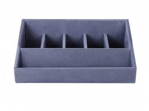 Image of La Trove 5 Slot Belt Organizer Display Tray for Men, Grey | Stackable tray keeps formal, casual and leather belts arranged neatly in wardrobe, closet, drawer, dresser or dressing table
