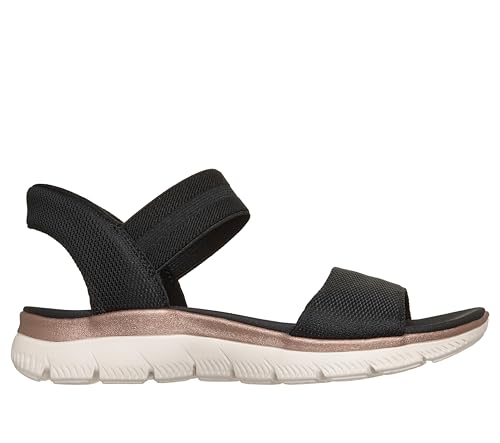 Skechers Skechers Women's SUMMITS SANDAL - ELEGANT EDGE Hands Free Slip-Ins, Slip-In Sandals with Yoga Foam Cushioned Footbed, Black/Rose Gold, 8M