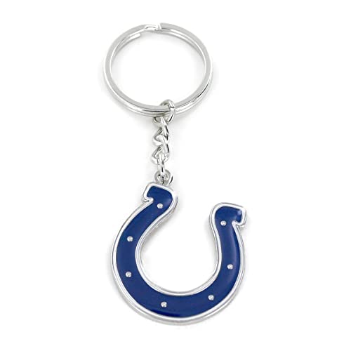 Porte-clés NFL Indianapolis Colts finition métal brossé et logo émaillé durable