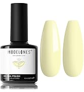 modelones Gel Nail Polish, 15ML Pastel Soft Yellow Gel Polish 1 Pcs Soft Light Lemon Chiffon Nail...