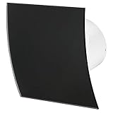 100mm Feuchtigkeitssensor Dunstabzugshaube Mattschwarzes Glas Frontblende ESCUDO Wand Decke Belüftung