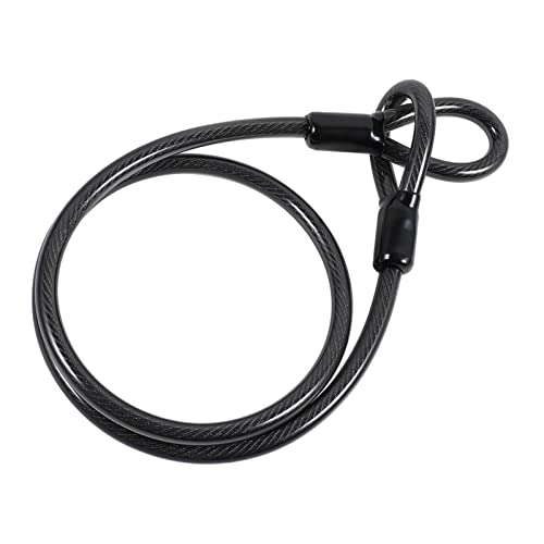 FytStycale Lock Cable Heavy Duty Steel Security Cable with Looped Ends Flexible Coated Anti Design Suitable for Bicycles Sports Equipment G, Black