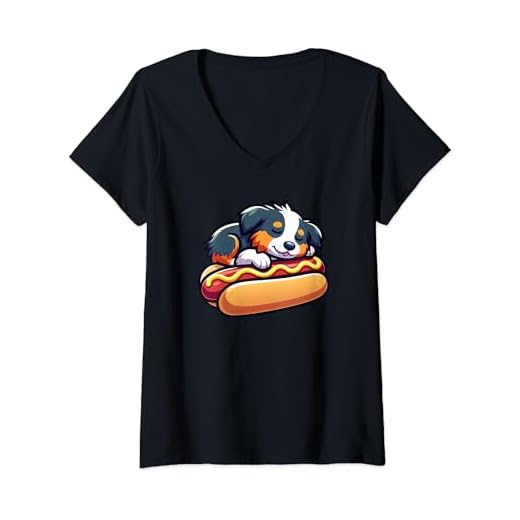 Womens Greater Swiss Mountain Hot Dog Dog Funny Food V-Neck T-Shirt