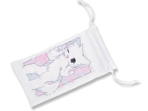 MERCHANDMANIA Pack con 3 Fundas Bolsa Multiusos therian Furry Animal Gato Gatito Cute Kawaii Girl Gafas Dados rol Personalizada Color