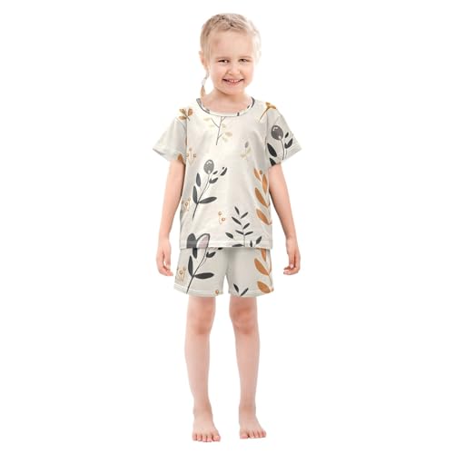 Summer Pajama Set Black Rabbit Leaf, Short Sleeve Sleepwear Nightwear3