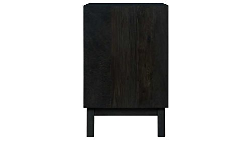 Image of APRODZ Mango Wood Storage Cabinet Cruz Chest of 6 Drawers Furniture for Living Room Black, Brown (cd-26.6)