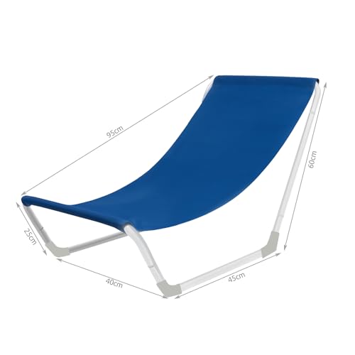MT MALATEC Strandliege mit Tragetasche Klappbar Belastbar bis 110 kg Wasserdicht Garten Tarasse Strand Camping Stahl Blau 23563