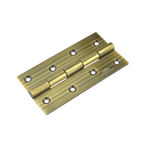 Image of Stainless Steel Window & Door Butt Hinges Kabja for Home /Office /Hotel for Main Door /Wooden Door /Kitchen, SS Welded Heads(12 Piece,Linear Antique, 4 Inch x 12 Gauge /2.5 mm