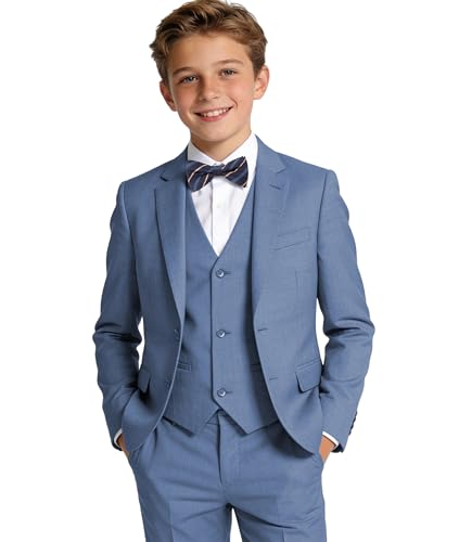 Boys Suit Size 7 Kids Wedding Ring Bearer Outfit Prom Homecoming Outfit trajes de Vestir para nios Formal Dress Clothes Blue Grey