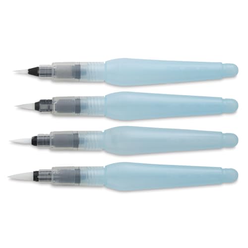 Pentel Arts Aquash Water Brush Assorted Tips, Pack of 4...