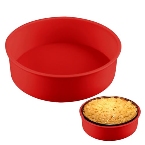 LOQJSS Cheesecake Pan Protector 10‘’ Round Springform Pan Silicone Cheesecake Water Bath Pan Round Cake Pan Baking Mold Preventing Water from Entering the Spring Form Pan(SIZE:10inch/red)