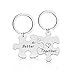 LEEQBCR 2 Coppia Portachiavi Unisex Ciondolo In Acciaio Inox Puzzle Argento Intaglio"Meglio Insieme" Regalo di San Valentino