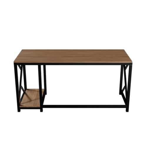 Image of Riyan Luxiwood Patrick Computer Table in Engineering Wood for Home & Office, Simple Style Desk, Scratch Resistance Surface, Easy to Assemble. (Large, Beige)