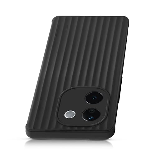Image of Mr. Case Back Cover for Vivo T3 Pro 5G Sleek & Soft Silicon with Textured Back | Anti-Slip Grip & Minimal Bulk - Black