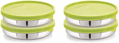 STEELLOCK Stainless Steel Airtight Container | Leak Proof Container/Storage/Lunch Box with Lid | BPA Free, Durable & Rust-Proof | SL-41-set of 4, 550ml each, Green