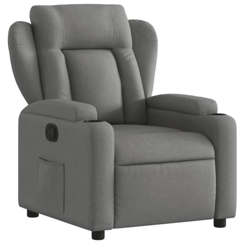 vidaXL Sillón Reclinable Tela Gris Oscuro