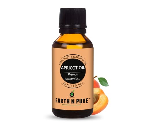 Image of Earth N Pure Apricot Kernel Oil | 100% Pure Cold Pressed | Natural Moisturizing Carrier Oil for Skin, Face, Hair & Nails | Lightweight Massage & DIY Skincare Oil | 30ml