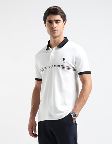 Image of U.S.Polo Association Men's Brand Embossed Regular Fit Polo Shirt