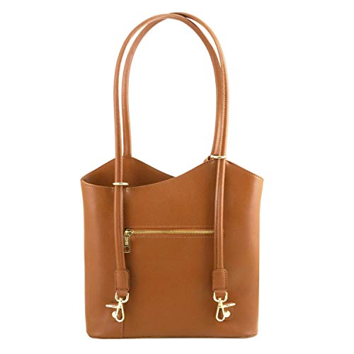 Tuscany Leather Patty - Saffiano Leather Convertible Bag - Tl141455 (Cognac) #TOP2