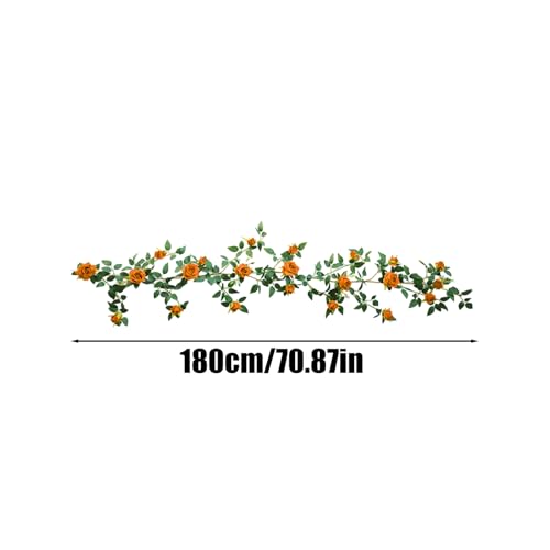 Vid de guirnalda de flores artificiales con rosas de seda densa 5
