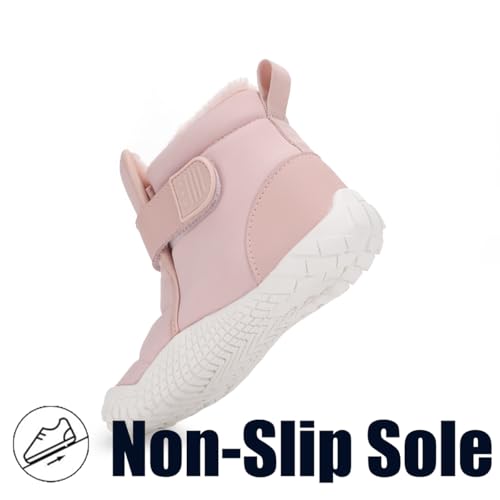 Toddler/Little/Big Kids Snow Boots Girls Boys Wide Toe Box Winter Fur Lined Warm Anti-Slip Minimalist Ankle Barefoot Shoes3