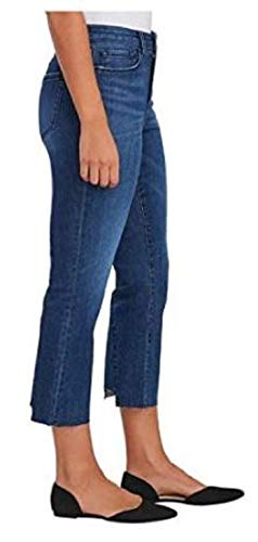 Social Standard Women's Jeans Mid-Rise Stretch Raw Hem Crop Cropped Denim Blue (Denim Blue, 4/27)2
