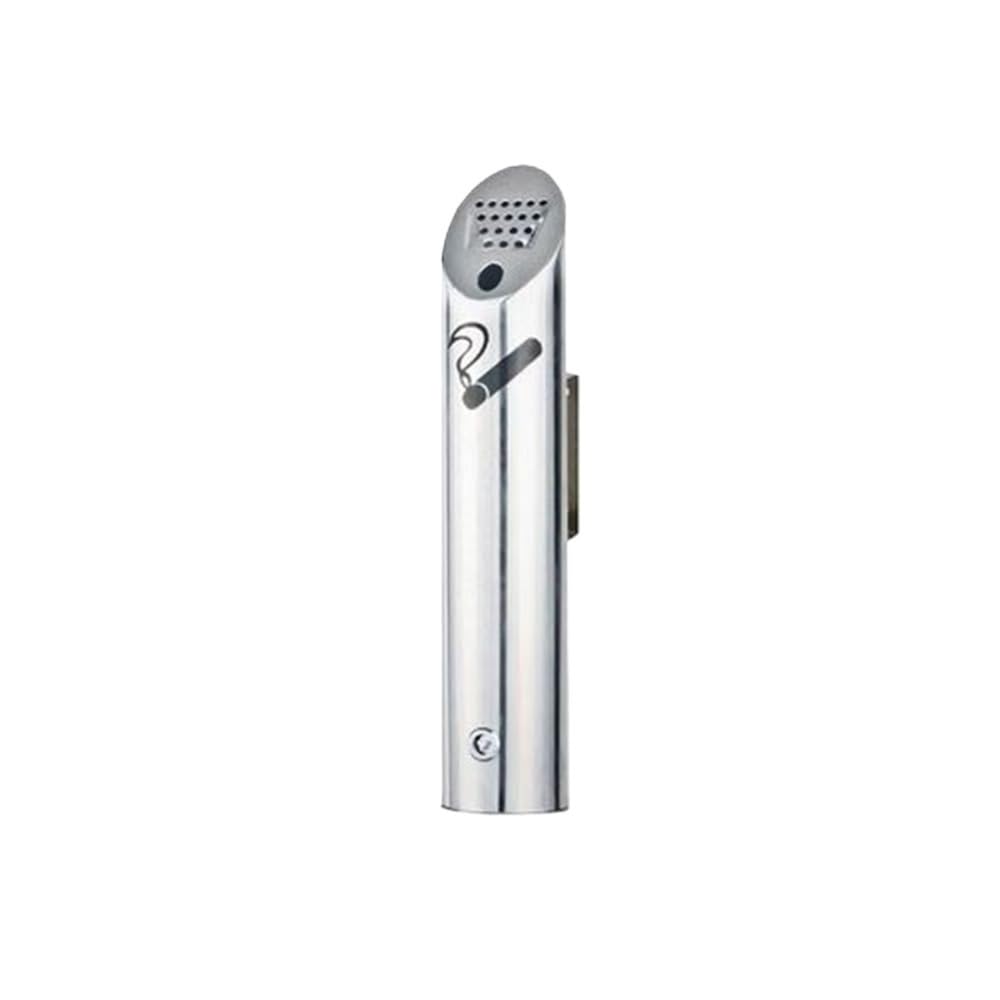 Stand ashtray Round Stainless Steel Wall-mounted Ashtray, Outside Garden Cigarette Butt Collection Column Pillar