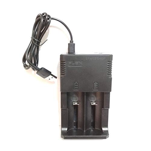 Carregador com 2 Baterias 18650 3,7v 3800mah Lanterna Tática e Cabo Micro USB FLEX FX C10