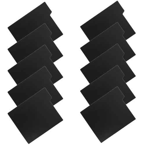 Separadores de vinilos de 12,5x15 cm para organizar estantes, pack de 10 unidades color negro
