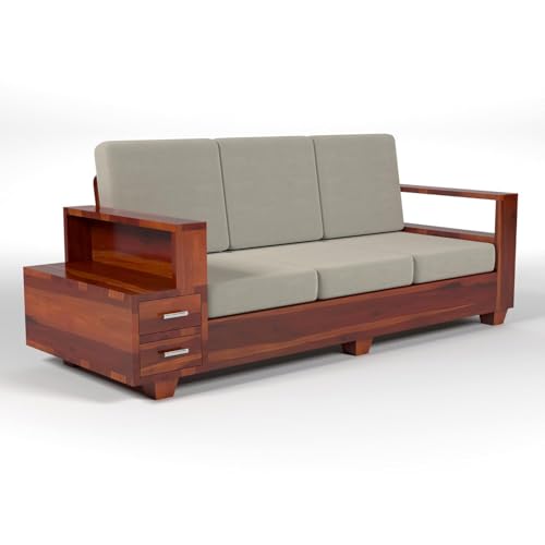 Image of Sheesham Solid Wood 7 Seater Sofa Set for Living Room(7 Seater) (Honey 3)